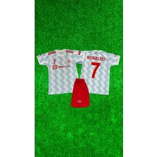 Rodak Spor Ronaldo 7 M.united Beyaz Şortlu Çocuk Forması 2’li Takım