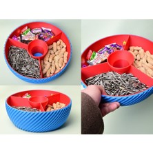 Modern Çerezlik ve Atıştırmalık Tabağı - 3D Yazıcı Baskı Bölmeli Kuruyemiş Sunumluğu