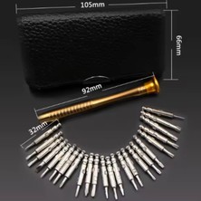 Sengenegel 25 Parça Mıknatıslı Tornavida Seti Deri Çantalı Laptop Gözlük Saat Tamir