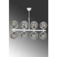 Class Aydınlatma Abajur Modern Tasarım 8li Füme Glop Camlı Avize