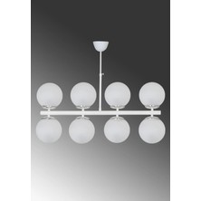 Class Aydınlatma Abajur Modern Tasarım 8li Beyaz Opal Cam Avize