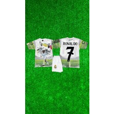 Rodak Spor Ronaldo 7 R.madrid Resimli Tasarım Şortlu Çocuk Forması 2’li Takım