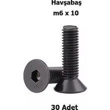 Venoa m6x10 mm Havşabaş İmbus Civata 10.9 Kalite Siyah DIN7991 Alyan Vida – 30’lu Paket