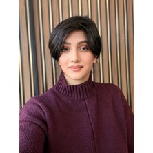 Aura Peruk Koyu Kahve Renk Tonunda Kısa Özel Tasarım Aisha Modelimiz