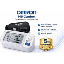 Omron M6 Comfort Üst Kol Dijital Tansiyon Aleti – 360° Akıllı Manşet, Aritmi Tespiti, 2 Kullanıcı Hafızası
