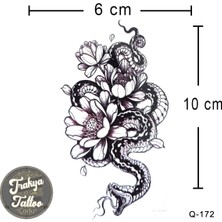 Trakya Tattoo 1-2 Hafta Kalıcı Geçici Minimal Çiçek Yılan Dövmesi
