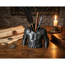 Hasfar Tech Şövalye Zırhı Şeklinde Kalemlik - Ortaçağ Masa Koruyucusu