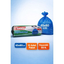 Floppy Büyük Boy 65 x 80 Çöp Torbası 10 Rulo