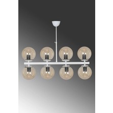 Class Aydınlatma Abajur Modern Tasarım 8li Beyaz Bal Cam Avize