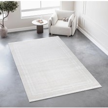 Cinka Home Modern Tasarımlı Halı Yumuşak Doku Saçaklı Tozumaz Tüylenmez Klasik Salon Oturma Odası 7107 Kemik