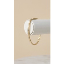Lune Design Altın Rengi Baget Kesim Taşlı Modern Çelik Bileklik