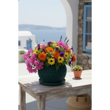 Floranti Aurelia Örgü Tasarım Dekoratif Saksı 135X135X120MM NO.1001-1.10.Y-18-T