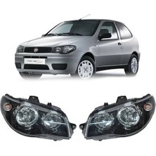 Fiat Albea Palio Ön Far Takımı Sağ Sol Motorlu Siyah