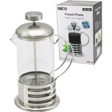 Findit French Press Metal Kafes - Metal Kapak 800ML Cam Bitki Süzgeçi (2818)