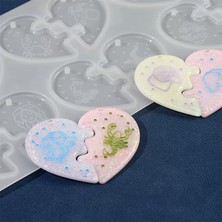 Siliko World Silikon Epoksi Reçine Kalıbı Yapboz Kalp Figürlü Burç Eşleştirme Kalıbı