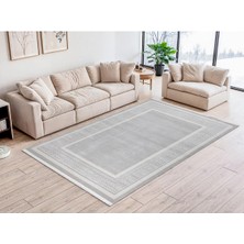 Cinka Home Modern Tasarımlı Halı Yumuşak Doku Saçaklı Tozumaz Tüylenmez Klasik Salon Oturma Odası 7109 Gri