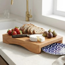 Wood Stone Art Kesme Tahtası / Sunum Tahtası Gürgen Ağacı 35X23.7 cm