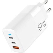 Avcı Teknoloji Market 65W Gan Hızlı Şarj Adaptörü Pd ve Quick Charge Destekli 3 Port Şarj Başlığı