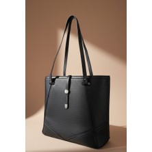 Moka Pasaj V-Line Geometrik Omuz Çantası / (Vegan) Deri