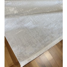 Canoo Halı Home Incesık Saten Ipek Dokuma Krem Gri Parlak Salon Koridor Oturma Odası Özel Kesme Halı Yolluk