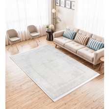 Cinka Home Modern Tasarımlı Halı Yumuşak Doku Saçaklı Tozumaz Tüylenmez Klasik Salon Oturma Odası 7135 Kemik