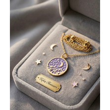 Kokoş Kolye Lila Ay Detay