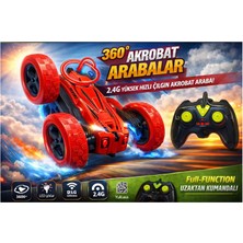 Aksoy Toys 360 Derece Dönebilen Duman Çıkaran Sesli Müzikli Takla Atabilen Çılgın Akrobat Arabalar Kırmızı Renk