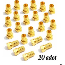 Vwin 20 Adet Gold-Sarı F Konnektör Standart 18 mm Rg6 Anten Kablosu Jakı
