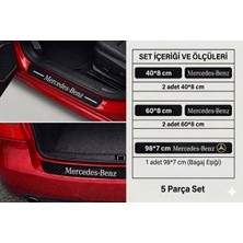 Mrt Teknik Mercedes B Için Özel Yeni Uyumlu Aksesuar Bagaj ve Kapı Eşiği Oto Özel Yeni Sticker Karbon 5'li Set
