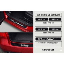 Mrt Teknik Fiat Uno Için Özel Yeni Uyumlu Aksesuar Bagaj ve Kapı Eşiği Oto Özel Yeni Sticker Karbon 5'li Set