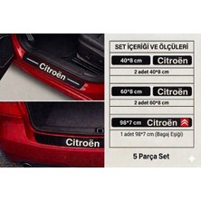 Mrt Teknik Citroen C1 Için Özel Yeni Uyumlu Aksesuar Bagaj ve Kapı Eşiği Oto Özel Yeni Sticker Karbon 5'li Set