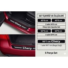 Mrt Teknik Chery Tiggo Için Özel Yeni Uyumlu Aksesuar Bagaj ve Kapı Eşiği Oto Özel Yeni Sticker Karbon 5'li Set