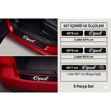 Mrt Teknik Opel Crossland Için Özel Yeni Uyumlu Aksesuar Bagaj ve Kapı Eşiği Oto Özel Yeni Sticker Karbon 5'li Set