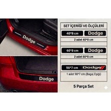 Mrt Teknik Dodge Charger Için Özel Yeni Uyumlu Aksesuar Bagaj ve Kapı Eşiği Oto Özel Yeni Sticker Karbon 5'li Set