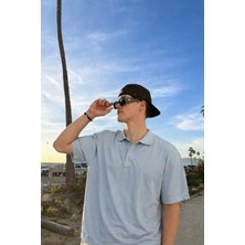 Damga Erkek Pamuklu Trend Gri Polo Yaka T Shirt