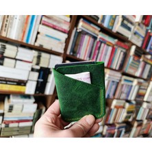 Mahfuz Hakiki Deri Tamamen El Emeği Minimalist Cüzdan Kartlık 9,5x7 cm  NLU378