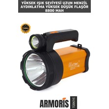 Armoris Yeni Seri USB Şarjlı 3 Modlu Taşıma Askılı 22 cm Uzunluk 600 Metre Menzilli Özel Av Balıkçı Feneri