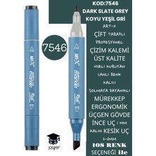 Art-x Çift Taraflı Profesyonel Çizim Kalemi Kalıcı Mürekkep Üçgen Gövde Ince Uç 1 mm Kesik Uç 2-6mm Sketch