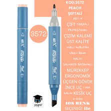 Art-x Çift Taraflı Profesyonel Çizim Kalemi Kalıcı Mürekkep Üçgen Gövde Ince Uç 1 mm Kesik Uç 2-6mm Sketch