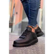 Roof Atelier Erkek Siyah Bağcıklı ve Cırt Cırt Detaylı Spor Ayakkabı - 073 - Cst Flatline