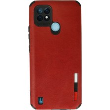 Hnrlishp Newface Realme C21 Kılıf Loop Deri Silikon - Kırmızı
