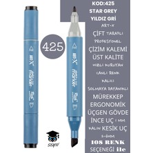 Art-x Çift Taraflı Profesyonel Çizim Kalemi Kalıcı Mürekkep Üçgen Gövde Ince Uç 1 mm Kesik Uç 2-6mm Sketch