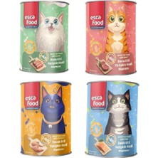 Miçiko Esca Food 4 Farklı Aromalı Yetişkin Kedi Konserve Maması 4X415GR