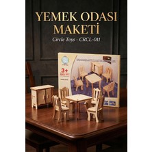 Circle Toys Ahşap Yemek Odası Mobilya Maketi – 29 Parça Dıy Montaj Oyuncak Seti