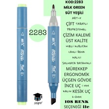 Art-x Çift Taraflı Profesyonel Çizim Kalemi Kalıcı Mürekkep Üçgen Gövde Ince Uç 1 mm Kesik Uç 2-6mm Sketch