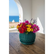 Fılamentim Floranti Lineara Tasarım Dekoratif Saksı 135X135X120MM NO.1008.10.Y-18-T