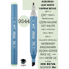 Art-x Çift Taraflı Profesyonel Çizim Kalemi Kalıcı Mürekkep Üçgen Gövde Ince Uç 1 mm Kesik Uç 2-6mm Sketch