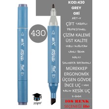 Art-x Çift Taraflı Profesyonel Çizim Kalemi Kalıcı Mürekkep Üçgen Gövde Ince Uç 1 mm Kesik Uç 2-6mm Sketch