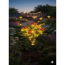 Dream Plus Kokina Buket Solar Güneş Enerjili Yılbaşı Çiçeği Kokina Buketi Bahçe Aydınlatma Saksı Işığı 1 Adet