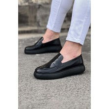 SHC4200 Kömür Rugan Erkek Ayakkabı